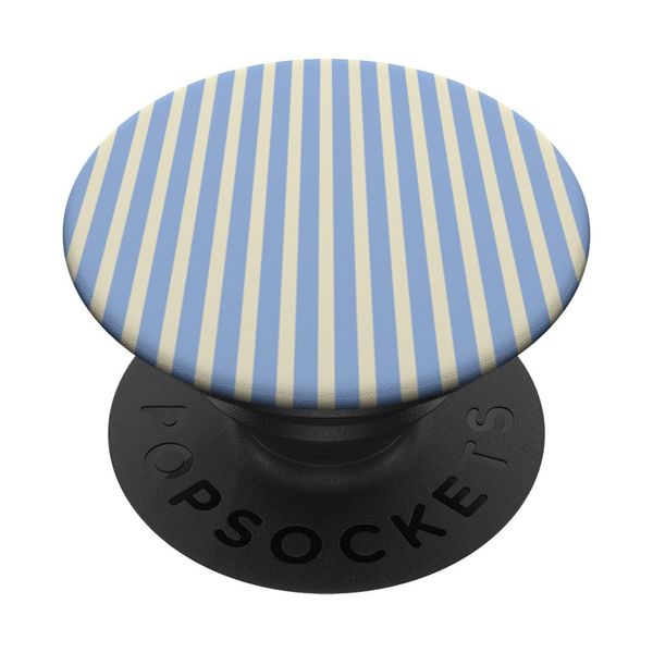 Cream & Blue Stripe Coastal Preppy Aesthetic Pattern PopSockets Adhesive PopGrip