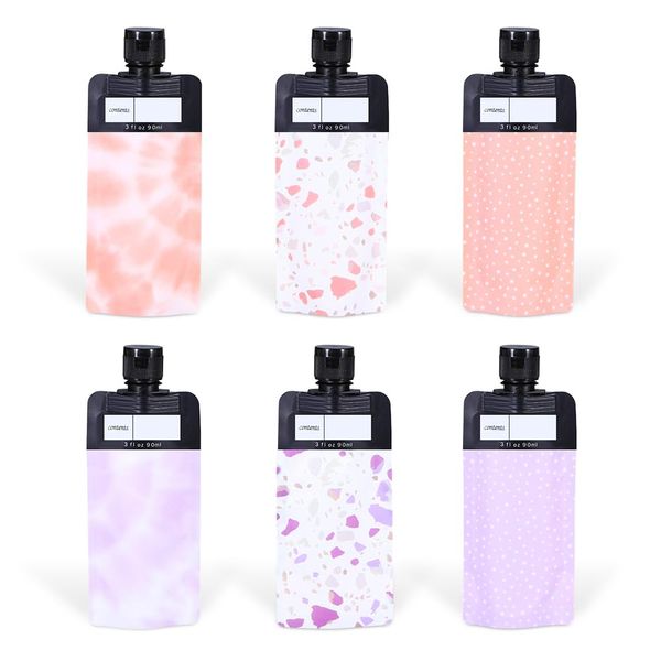 6 PCS Travel Pouches Toiletries Leak Proof Travel Pouch Portable Travel Fluid Bags Set Travel Fluid Pouches for Lotion Shampoo Toiletries