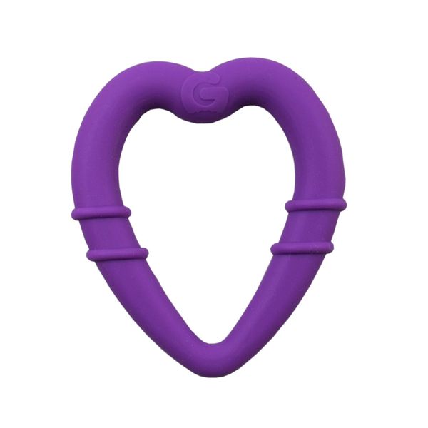 Gummee Heart Teething Ring - Teething Toys for Baby - Baby teethers 3-6 months - Teething Ring - Sensory Chew Toys for babies - Silicone Heart Teether - 3 Months+ - Purple