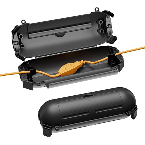Iwillink 2 Pack Outdoor Extension Cord Cover Waterproof - Weatherproof Electrical Connection Box for Outdoor Outlet, Plug, Socket, Christmas Holiday Decoration, Power Tool - Black