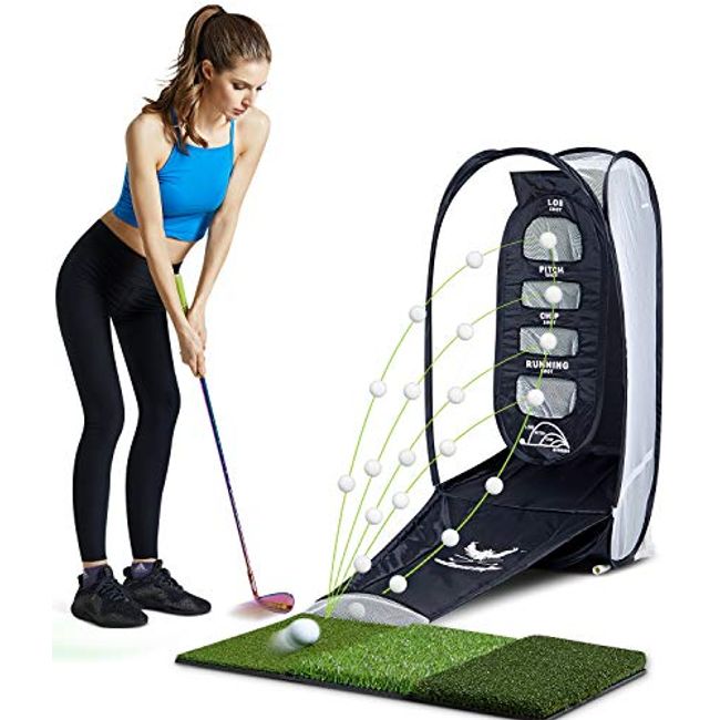 wosofe Golf Net Backyard Home Indoor Practice Hitting Chipping 2 Target and Ball Swing Kids Training Aids