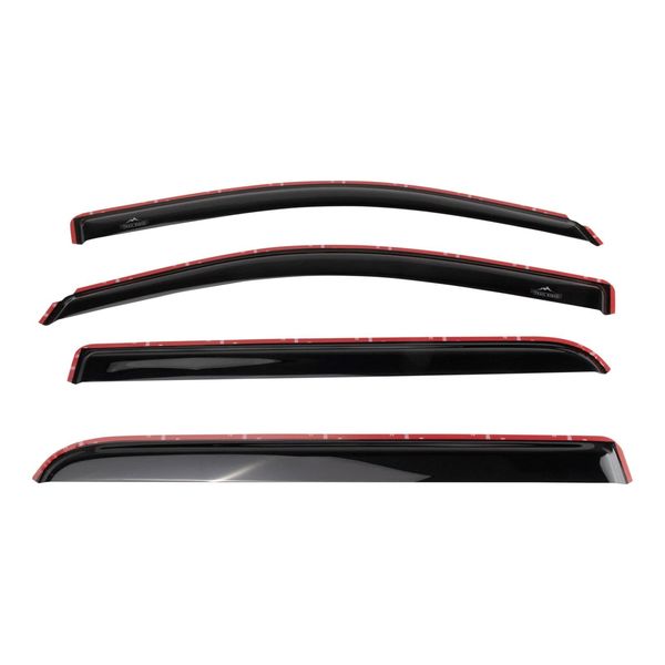 Front & Rear Window Rain Deflector Guard Smoked for Tacoma Crew