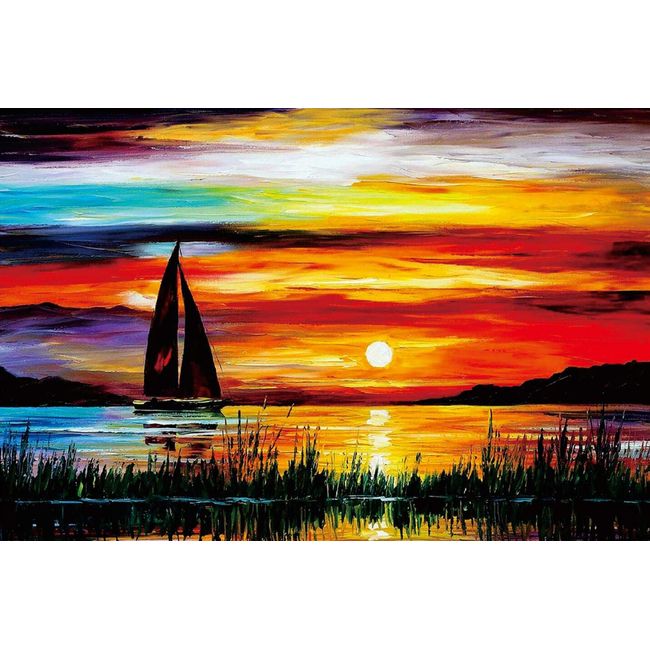 Ingooood- Jigsaw Puzzles 1000 Pieces for Adult- Tranquil Series-Sunrise Sailing Boat_IG-0459 Entertainment Wooden Puzzles Toys