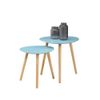 Pemberly Row Modern Nesting End Tables in Mint Green Wood Finish