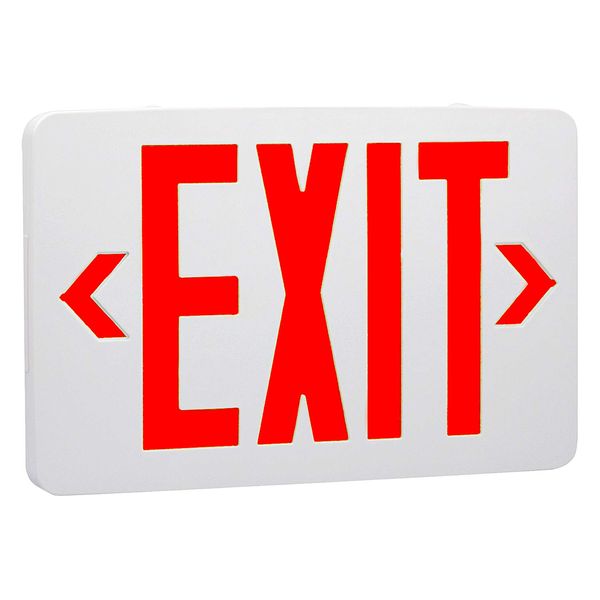 OSTEK Red LED Exit Emergency Sign Light - Standard - Battery Backup, Dual LED Lamp ABS Fire Resistance UL-Listed 120-277V (RED EXIT SIGN)