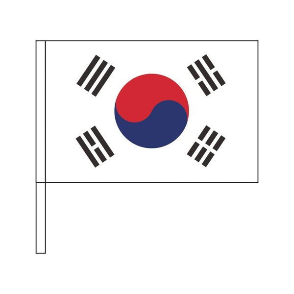 TOSPA Korean Flag Cheering Hand Flag SF 20x30cm Polyester