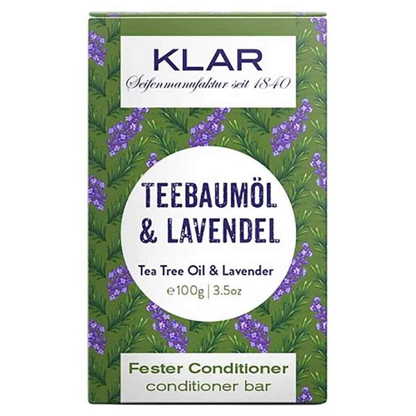 Klar Seifen Firm Conditioner Tea Tree Oil & Lavender 100 g (Against Dandruff), Suitable for Flaky Hair, 11184