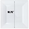 10.75" Disposable Fancy Square White Plastic Dinner Plates Splendid 50pcs