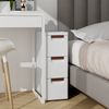 3Drawer Small Space Rolling Organizer Unit Narrow Storage Cabinet Built-In Wheel