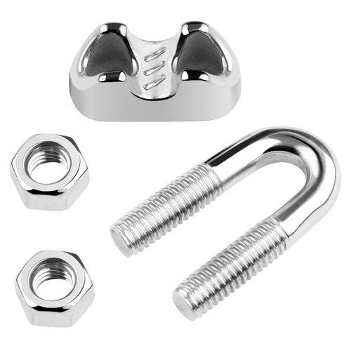 M3 Wire Rope Cable Clip Clamp, 304 Stainless Steel Cable Clip for Rigging Rope and Tension Cable - 5Pcs