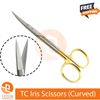 Surgical Iris Scissors TC Curved 4.5" Dental Dissecting Tissue Suture Veterinary
