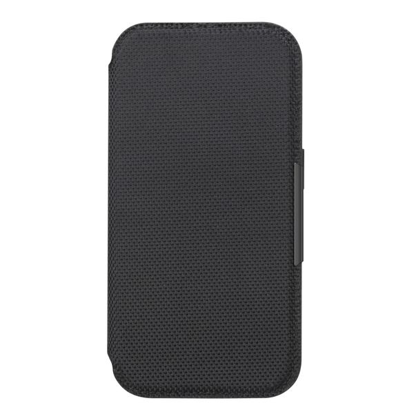 PG-24BGF04BK Glass Flip Case for iPhone16Pro iPhone 16Pro [Nylon Mesh / Black]