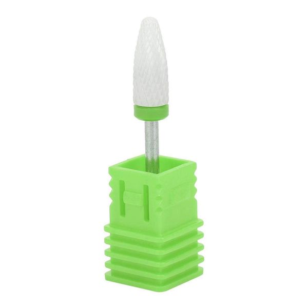 Nail Drill Bit Grinding Stone Corn-Head-Shape Electric Grinding Machine Accessories, Ceramic Nail Drill Bits for Carving, Polishing Nails(Coarse Grinding C Green Box)