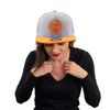 True Heads Summer Vibes Grey and Orange Snapback Baseball Cap