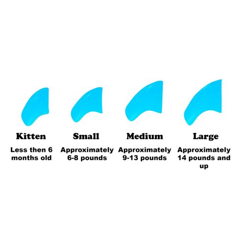 Purrdy Paws 6 Month Supply Soft Nail Caps for Cats Blue Glow in The Dark Kitten - Extra Adhesives