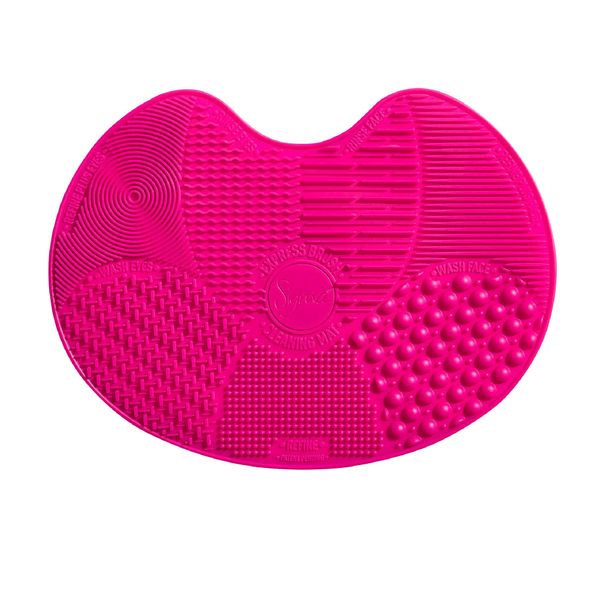 Sigma Beauty Makeup Brush Cleaner Mat – Sigma Spa Express Silicone Makeup Brush Cleaning Mat with Suction Cups for Cleaning Makeup Brushes, Compact Design Fit for Any Travel Makeup Kit (Pink)