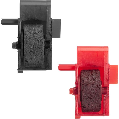 Industrias Kores KOR78BR Ink Rollers, F/Calculator, 2-pc, 2/PK, 1 Black/1 Red