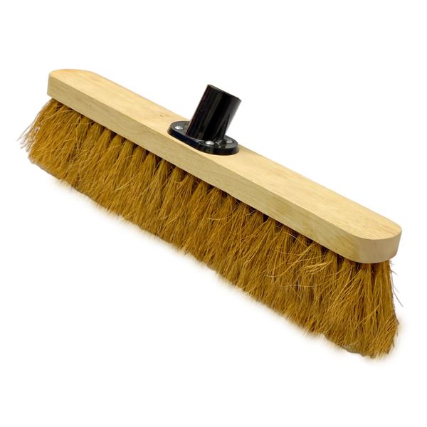 EDS 18” Soft Broom Head ONLY Indoor Outdoor Sweeping Brush with Bristles Broom Head Outdoor Durable Support Bracket for Cleaning Flat (PACK OF 1)