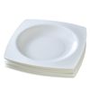 Elegant Square Salad Plate Set for 6 - Microwave Safe Ceramic Tableware