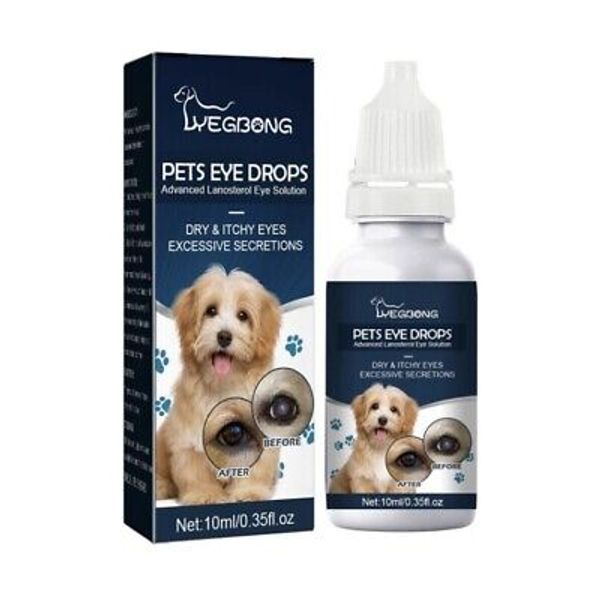 1x 10ml Pet Eye Drops for Dog & Cats Lanosterol Solution Improve Eye Health