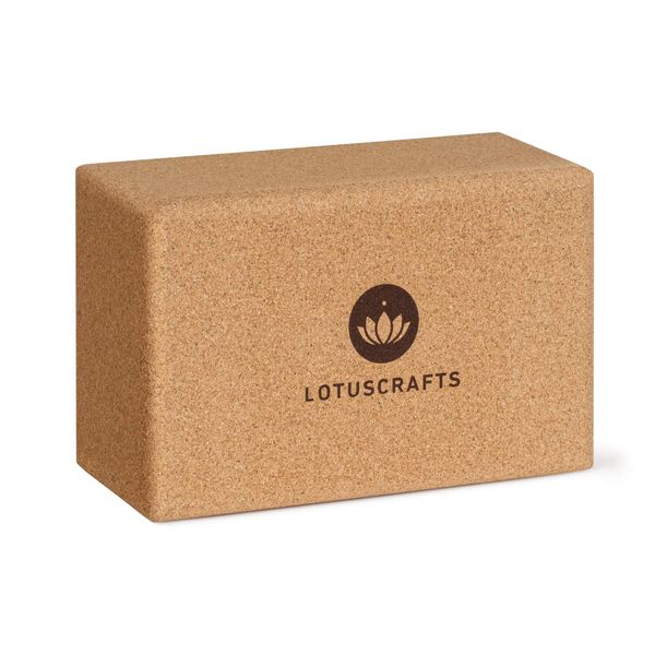 Lotuscrafts Yogablock Kork Supra Grip - ökologisch hergestellt - Yogaklotz aus Naturkork - Korkblock für Yoga und Pilates - Yoga Block für Anfänger und Fortgeschrittene - Small