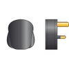 MSB45B Rubber UK mains plug, 13A fuse, black - bulk