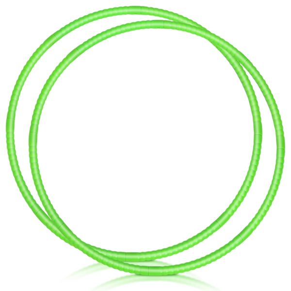 WinnerWhy 2 Pcs Toy Hoop Exercise Hoop Detachable Adjustable Plastic Hoop Playground Equipment for School Colored Hoop Circles Exercise Ring for Teens Dog Agility Equipment(Green,23 Inch)