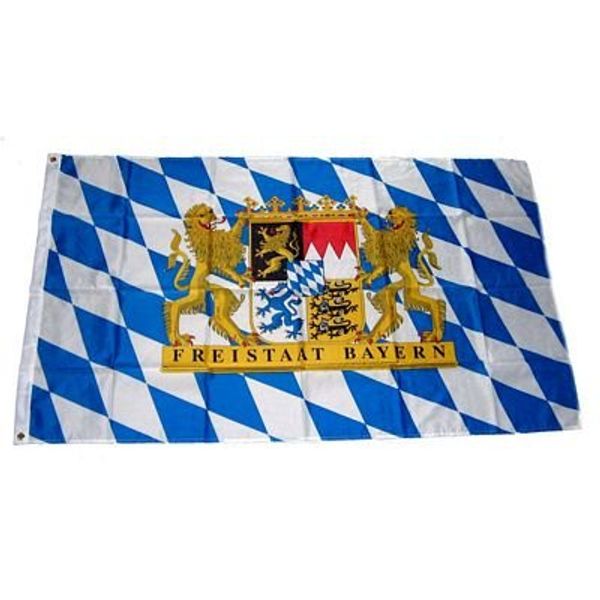 Fahne / Flagge Freistaat Bayern Löwe Schrift 60 x 90 cm