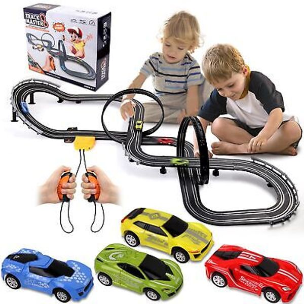 23Ft Slot Car Race Track Set Battery or Electric Car Race Track Gift for Boys