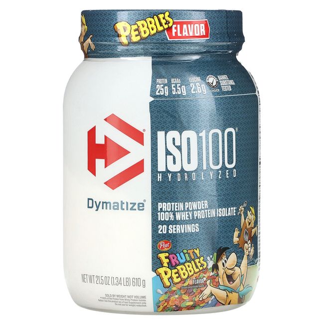 ISO100 Hydrolyzed, 100% Whey Protein Isolate, Fruity Pebbles, 1.34 lbs (610 g)