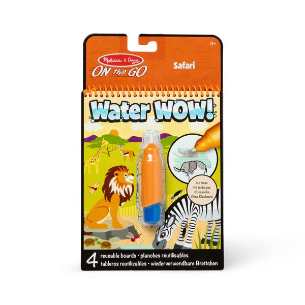 Melissa & Doug On the Go Water Wow! Reusable Water-Reveal Activity Pad - Safari - , Water Wow Books, Stocking Stuffers, Arts And Crafts Toys For Kids Ages 3+