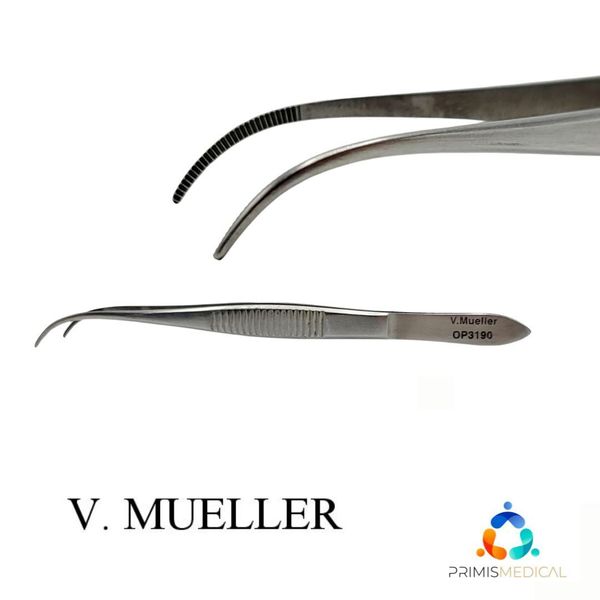 V. Mueller OP3190 Dressing Forceps, Curved 4"