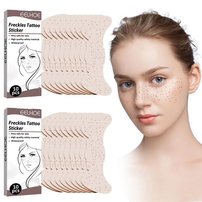 Freckles Tattoo Stickers, Sommersprossen Tattoo, Gefälschte Sommersprossen-Patches Freckles Tattoo Gefälschte Sommersprossen Tattoo Aufkleber - 20pcs