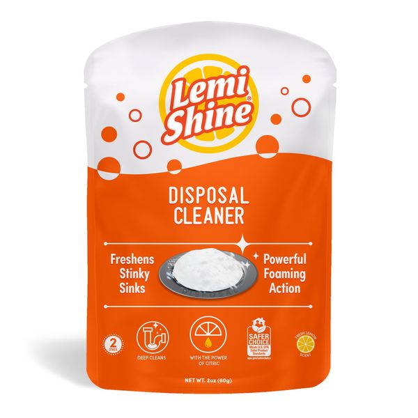 Lemi Shine Garbage Disposal Cleaner and Deodorizer Powered By Citric Acid | Foam Cleaner For Kitchen Garbage Disposal with a Natural, Fresh Lemon Scent (2 Count)