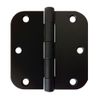 18 Black 3.5"X 3.5" w 5/8" Radius Round Corner Interior Door Hinges