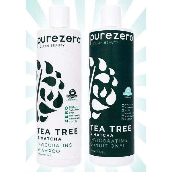 2 Purezero Tea Tree & Matcha Shampoo & Conditioner Set 12 OZ