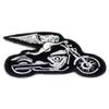 Embroidered Biker Angel On Motorcycle White Iron on Patch