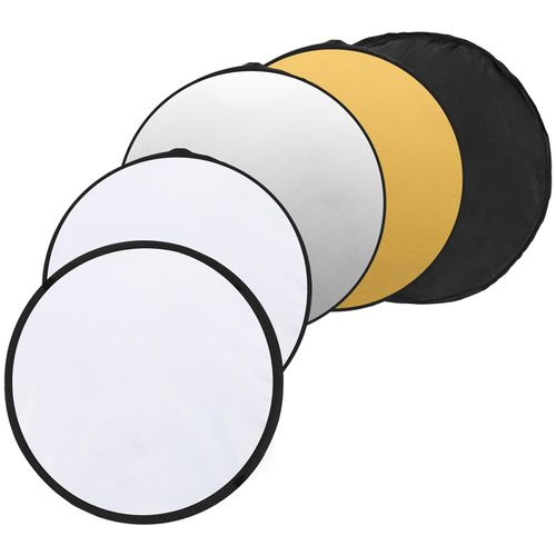 PATIKIL 12"/30cm Reflector Photography, 2Pcs 5 in 1 Collapsible Light Reflector with Bag Multi-Disc Light Diffuser for Studio Outdoor, Multicolor