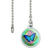 GRAPHICS & MORE Blue Butterfly Purple Flowers Ceiling Fan and Light Pull Chain