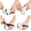 GEEKRIA Touch Controller Grip Cover Compatible with Meta Quest 2, VR Anti-Throw Handle Silicone Sleeve with Adjustable Hand Strap, Controller Caps (White)