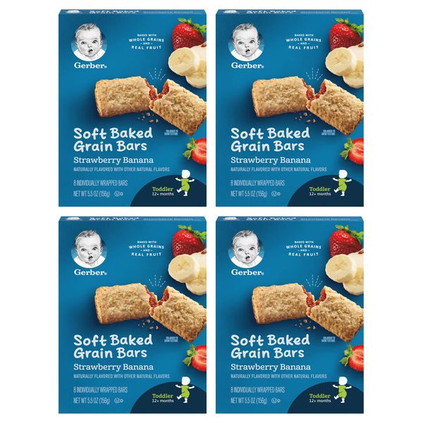 Gerber Graduates Cereal Bars STRAWBERRY BANANA - 5.5oz. (Pack of 4)