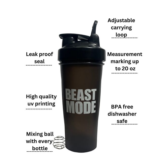 Shaker Bottles For Blending Protein Mix BPA Free & Dishwasher Safe 24 Oz