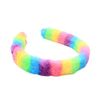2cm Wide Bright Multicoloured Fluffy Rainbow Pride Hair Headband