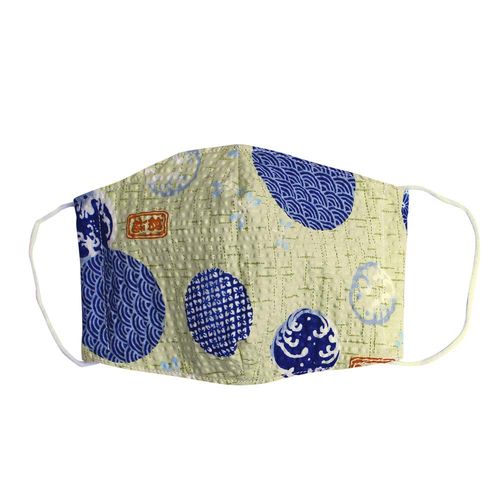 Indigo Dragonfly Ripple Japanese Pattern, Elementary School Mask, High School Grade, Slightly Smaller, Washable Mask, Made in Japan, Handmade 3D Mask, Absorbent and Quick Drying Material, Indigo Dragonfly, Japanese Pattern