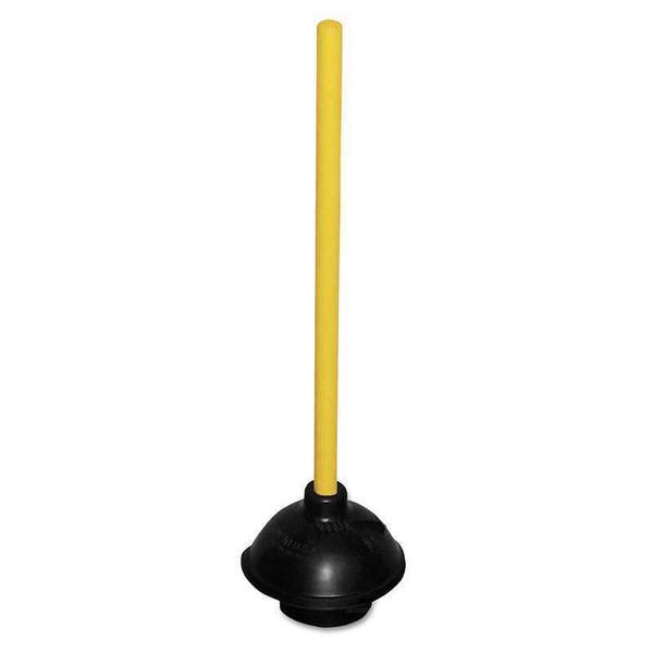 Impact Toilet/Drain Plunger, 20" Wood Handle, 6" dia