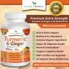 Extra Strength Turmeric Curcumin and Ginger & BioPerine - 1965mg Joint Support Supplement for Aches with Black Pepper Powder Extract - Premium Made in USA | Vegan Natural Non GMO Pills | 90 Capsules