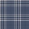 Kelso Check Navy Wallpaper Tartan Plaid Silver Metallic