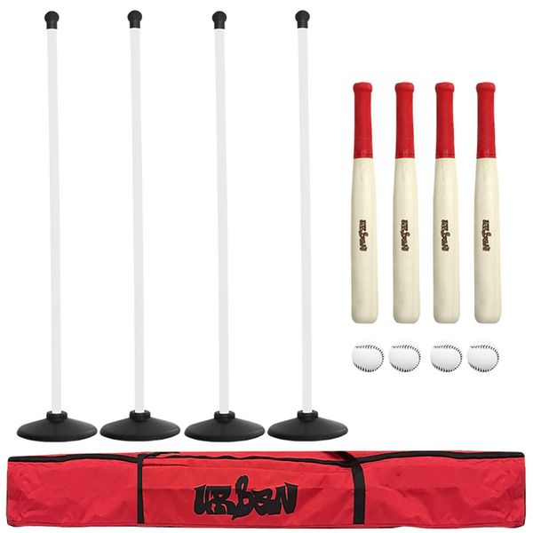 Newitts Urban Sport Complete Rounders [Set] • Includes Posts, Bases, 4 x Bats & 4 x balls • Suitable for all ages