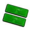 Hihaha 2 Pcs 87mm Green Universal Rectangular Reflective Warning Reflector Durable Material