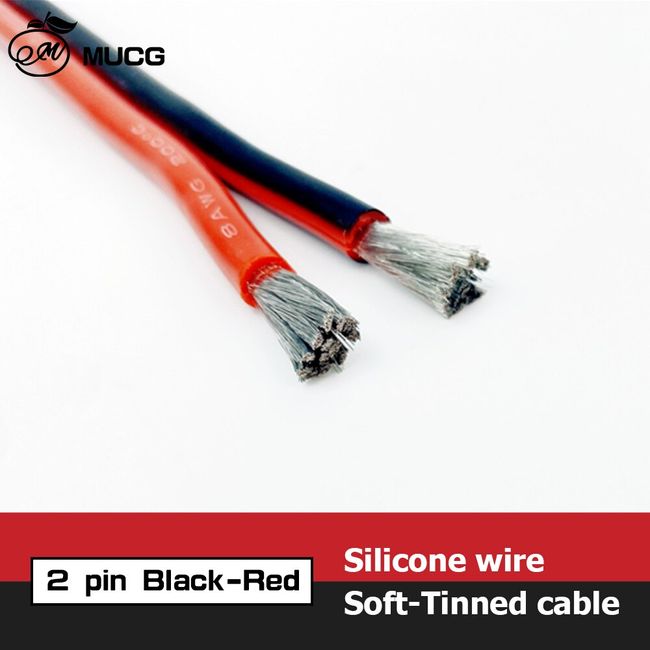 2 pin cable red black Electrical Flat wire 5v 12v led Automotive 18awg Car  Electric Wires 16awg 20awg 16 18 20 24 26 28 awg